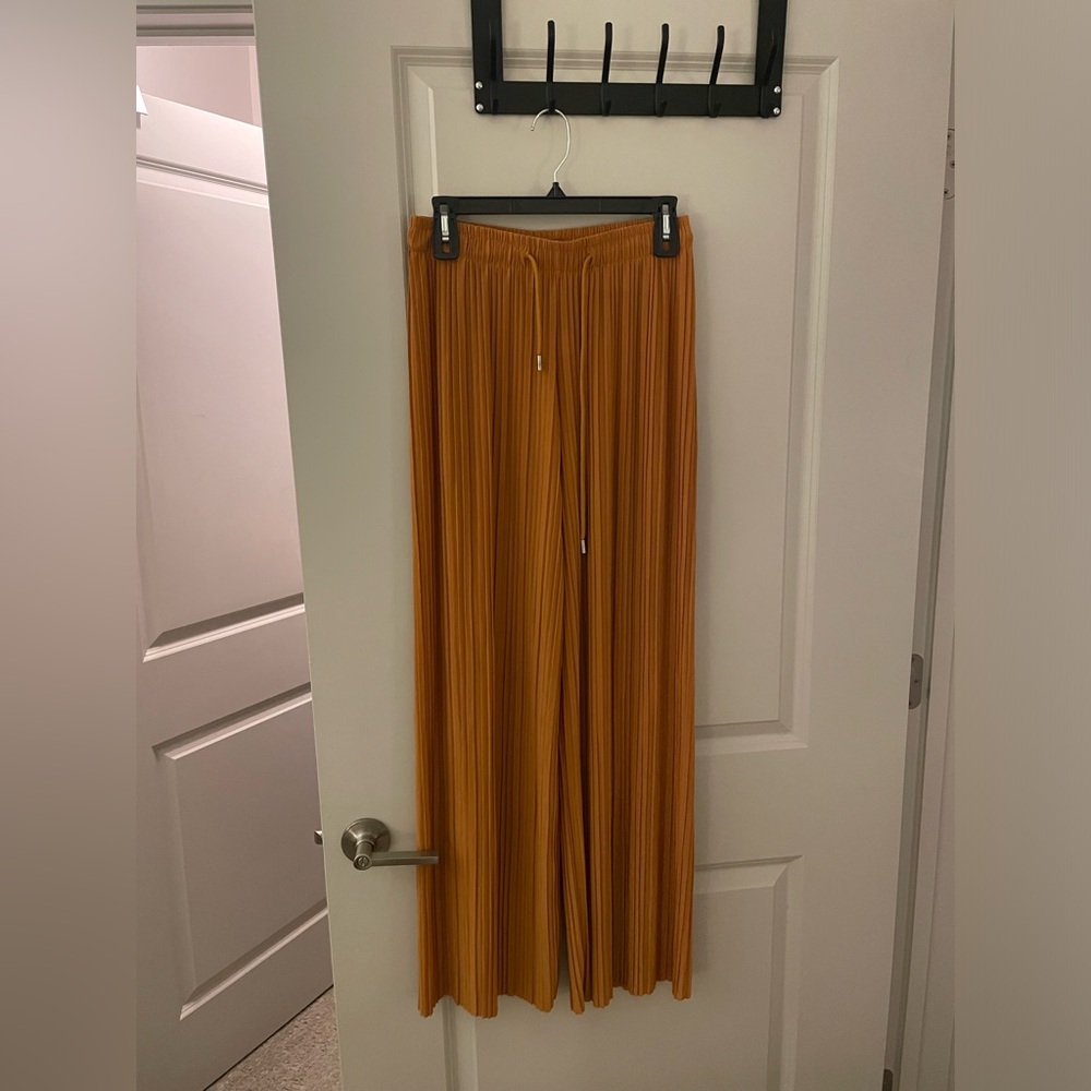 Wide leg orange pants